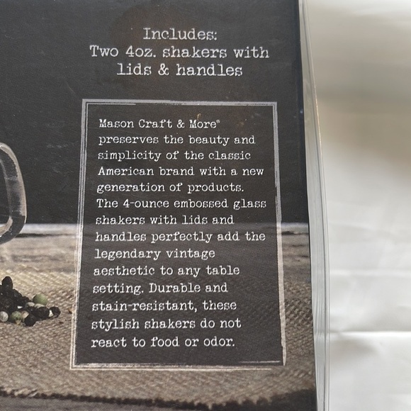 Mason 2pc white salt and paper shakers NWOT - Picture 5 of 5